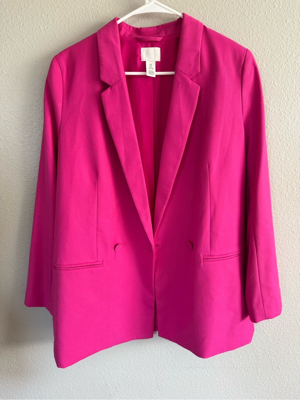 H&M fuchsia blazer double-breasted size small